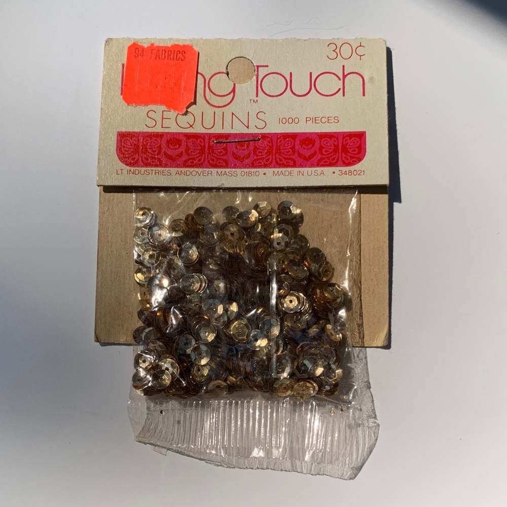 Vintage Old Stock Sequin Packet Sewing Notions